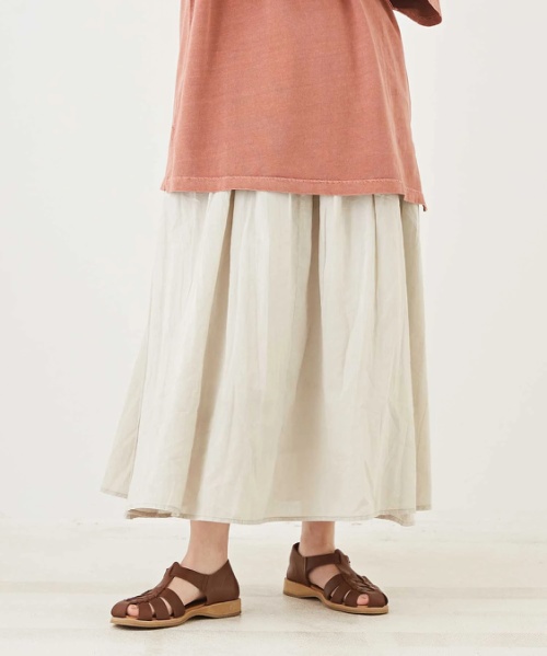 インド綿 アシッドウォッシュ ギャザースカート