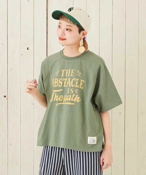 抗菌防臭加工 カットソー ラグランスリーブ ワイド Tシャツ