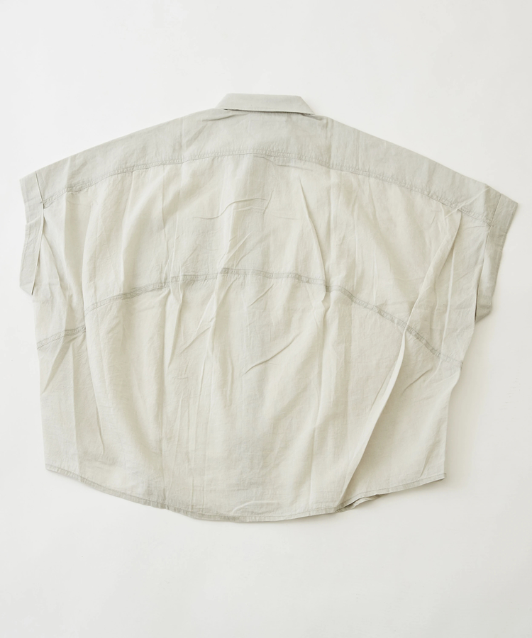 CUBE SUGAR(キューブシュガー) |綿ボイル アシッドウォッシュ バルーンシャツ