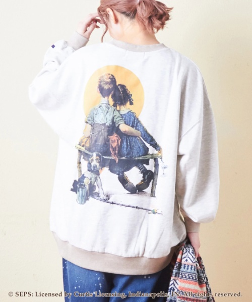 【セール除外商品】CUBE SUGAR × The Saturday Evening Post バックプリント スウェット