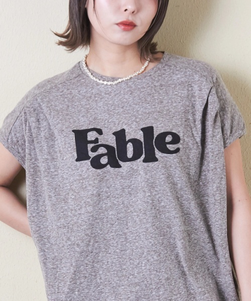 30/-天竺 片染 タック フレンチスリーブ Tシャツ