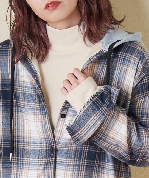 【秋冬新作】裏起毛 スムース 長袖 ハイネック インナー