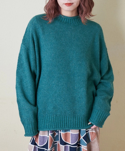 【秋冬新作】9/2アンティーク ニット ダイヤ 鹿の子 プルオーバー