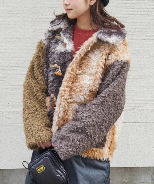 【秋冬新作】カーリーファー トグルボタン ジャケット