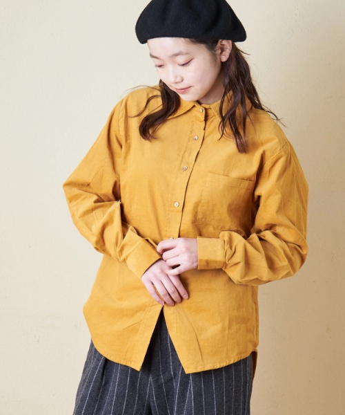【秋冬新作】細コーデュロイ レギュラー シャツ