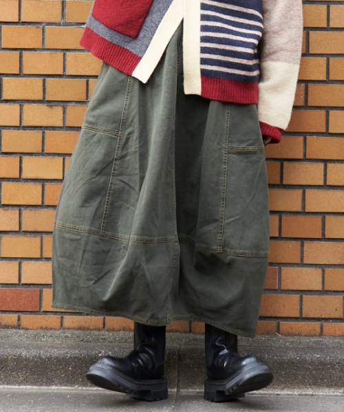 【秋冬新作】微起毛 ツイル バルーン スカート