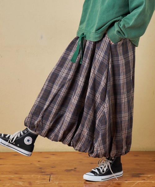 【秋冬新作】チェック バルーンスカート