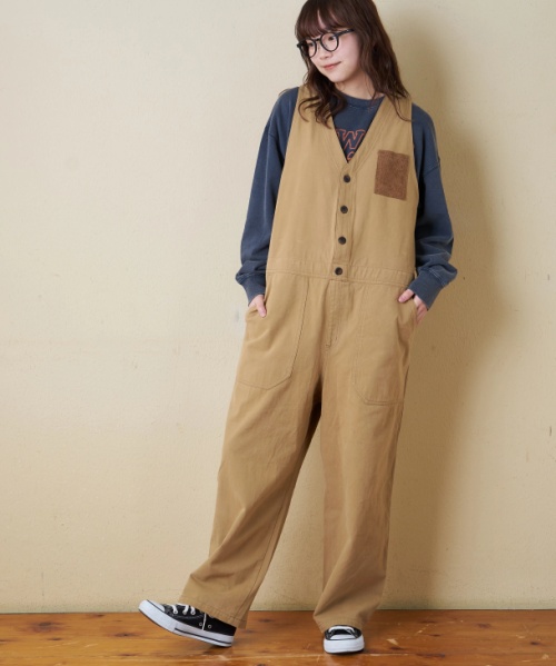 【秋冬新作】ピーチツイル × コーデュロイ サロペットパンツ