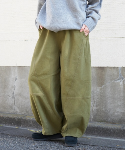 【秋冬新作】微起毛 ツイル バルーン パンツ