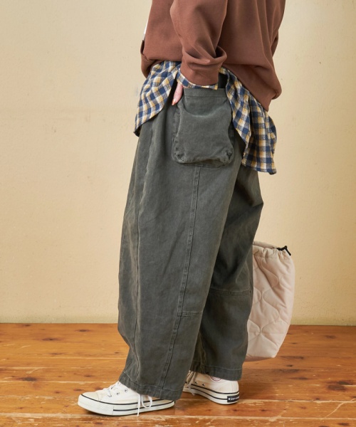 【秋冬新作】ピーチツイル 立体 ポケット バルーンパンツ