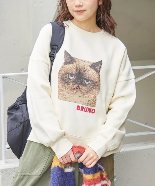 【秋冬新作】CVC ガーゼ裏毛 裏起毛 スウェット アニマルプリント プルオーバー