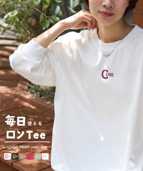 【秋新作】OE天竺 カットソー ロゴプリント ビッグ Tシャツ