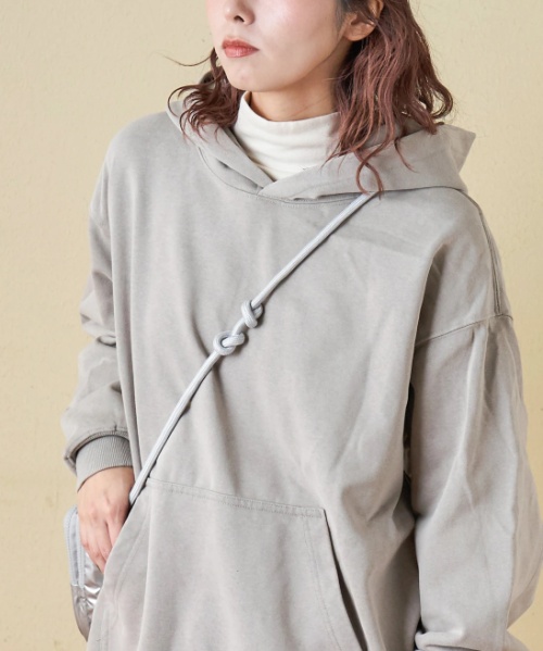 WEB限定 evo. (エボ) ピグメント加工 スウェット プルオーバーパーカー