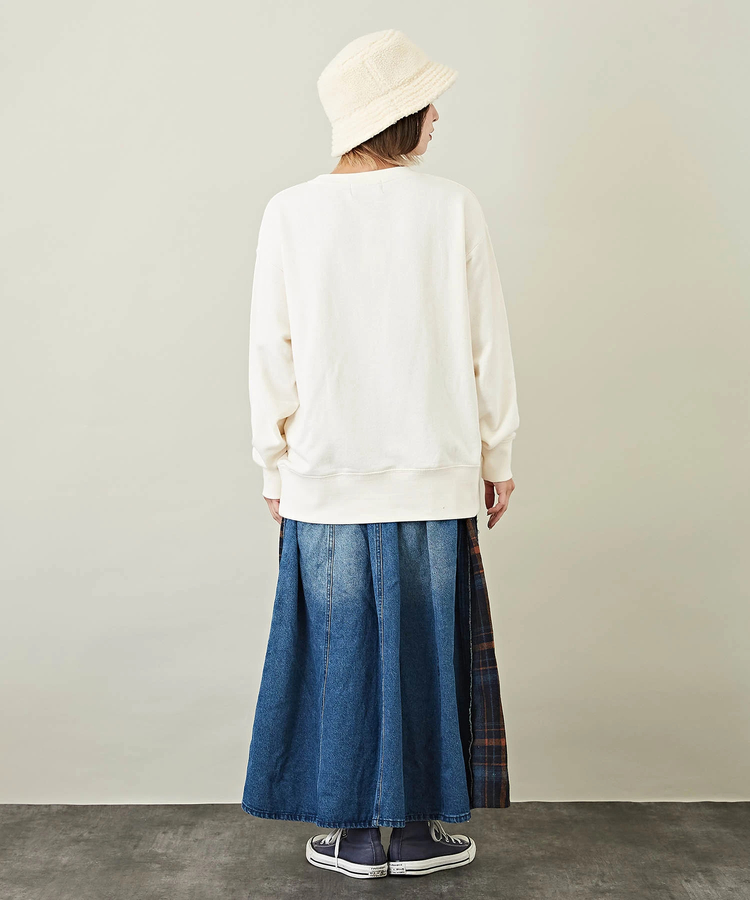 WEB限定 デニム チェック フレアスカート｜ファッション通販サイトの 
