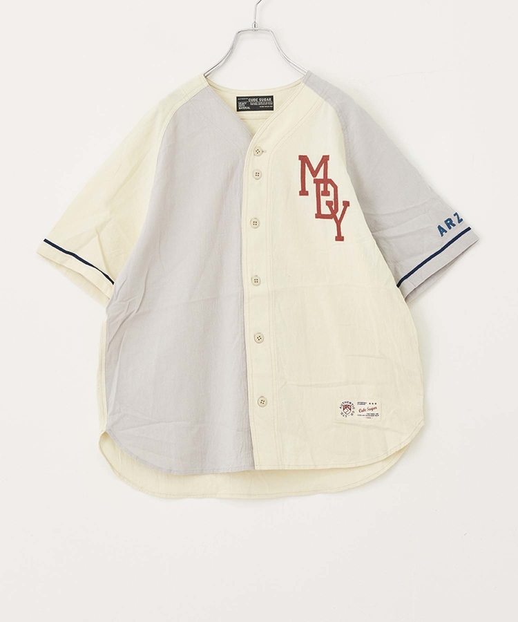 11,750円【専用】30s WEBB\u0026WOLFE ベースボールシャツ　ホワイトベージュ　立襟