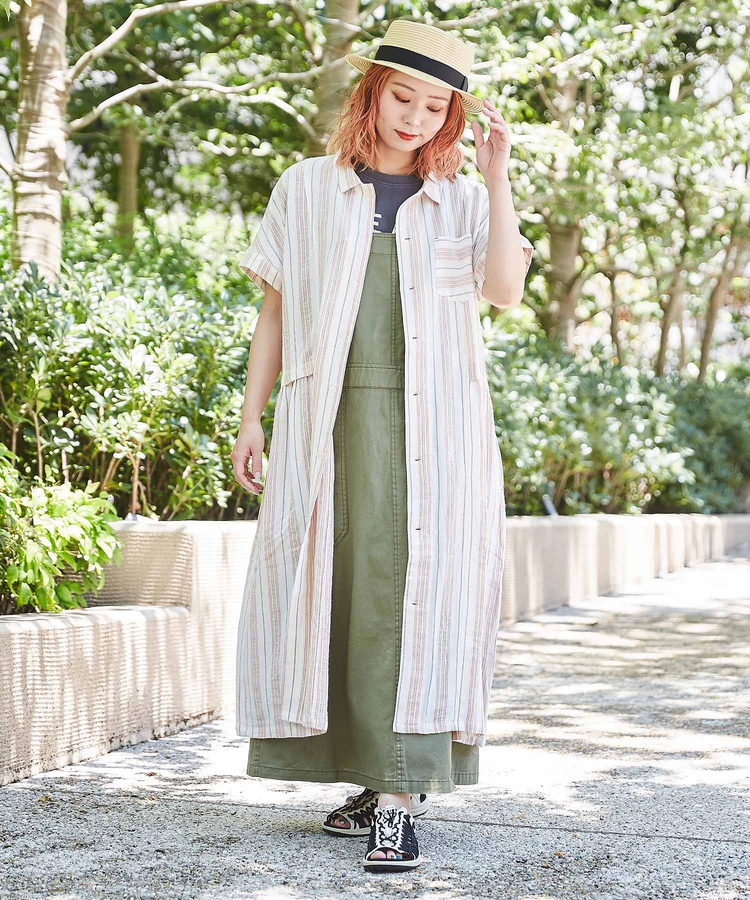 無地 綿 ツイル サロペットスカート｜ファッション通販サイトのCUBE 
