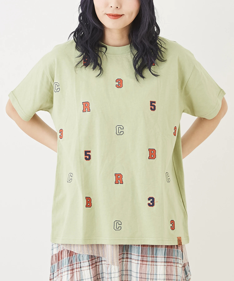 CUBE SUGAR(キューブシュガー) |OE天竺 カットソー ロゴ刺繍 Tシャツ
