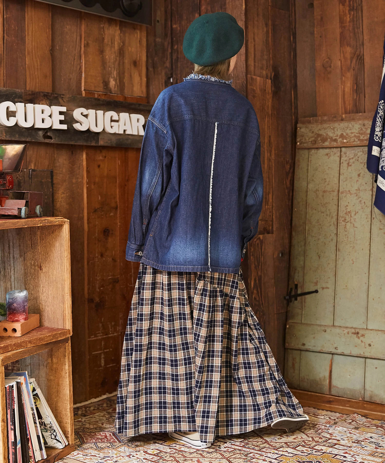 CUBE SUGAR(キューブシュガー) |6.5オンス デニム ヒッコリー 切替 ワークジャケット