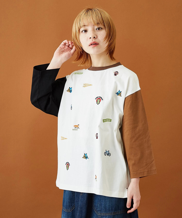 CUBE SUGAR(キューブシュガー) |天竺 カットソー アウトドア 刺繍 Tシャツ