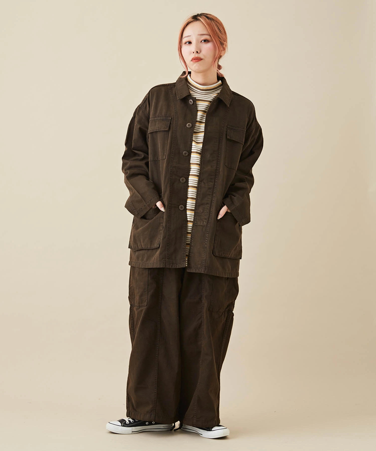 綿 テンセル ツイル 顔料染 ミリタリージャケット｜ファッション通販
