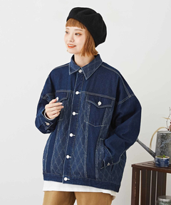 WEB限定 ジャガード 切替 デニムジャケット