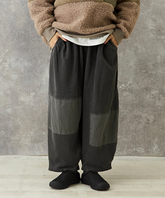 WEB限定 ピグメント加工 スウェット パッチワーク パンツ