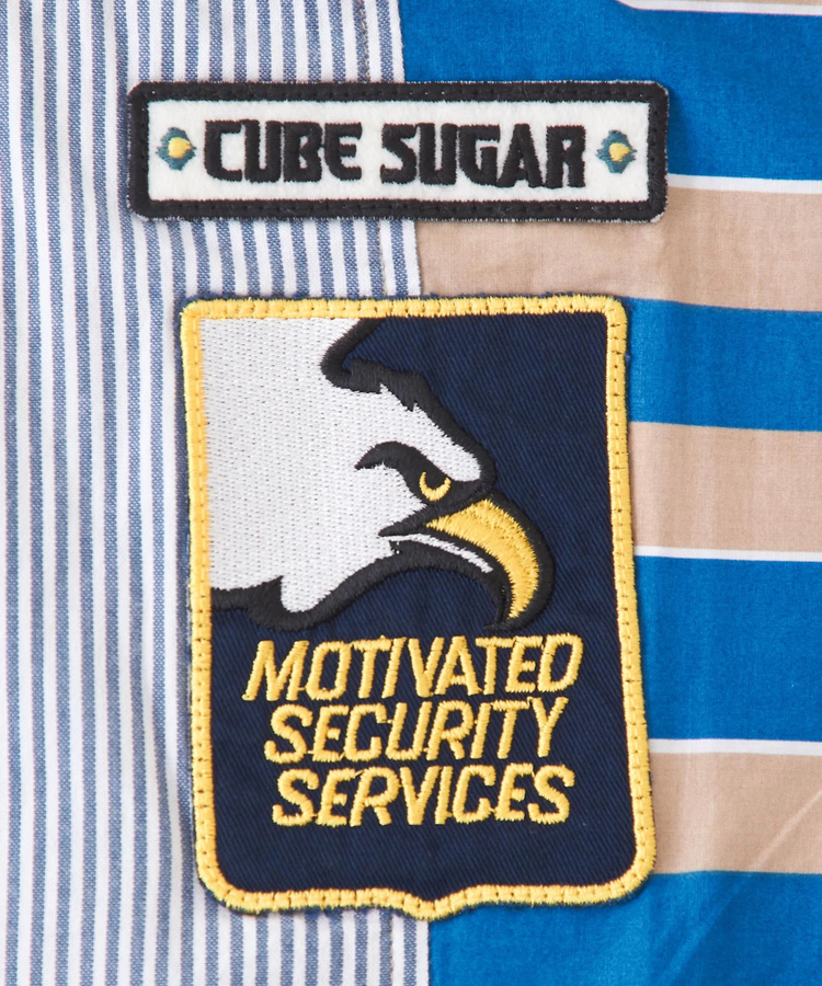 CUBE SUGAR(キューブシュガー) |ボーダー × ストライプ ワイド シャツ