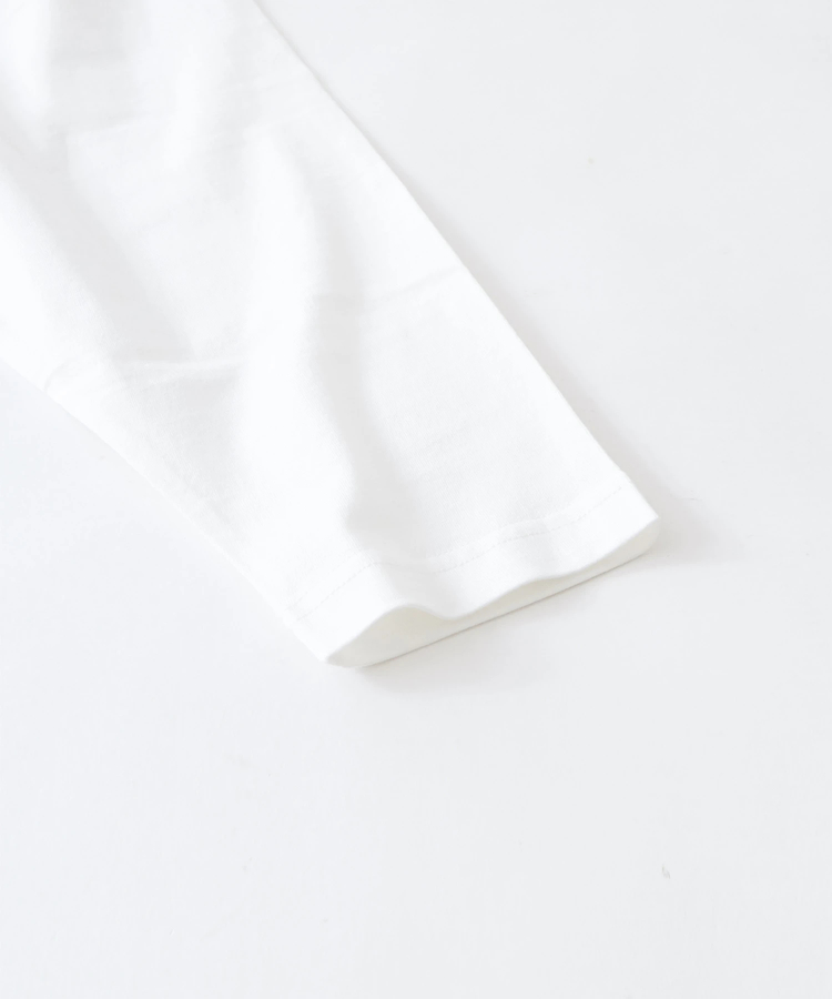 CUBE SUGAR(キューブシュガー) |天竺 カットソー 長袖 ロゴ 刺繍 ビッグ Tシャツ