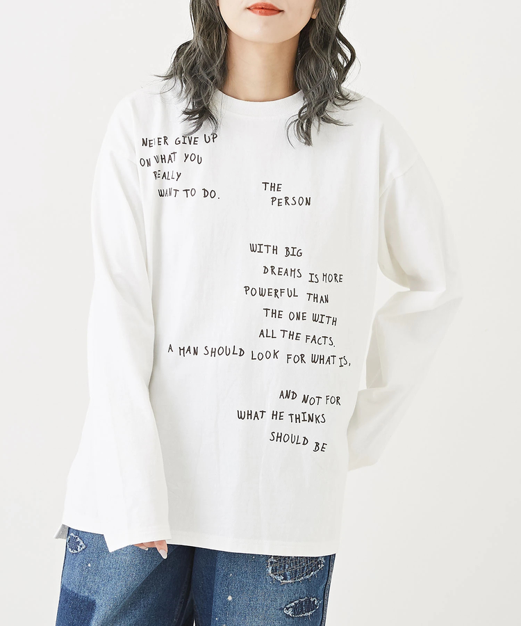 OE天竺 カットソー ロゴプリント 長袖 Tシャツ｜ファッション通販 ...