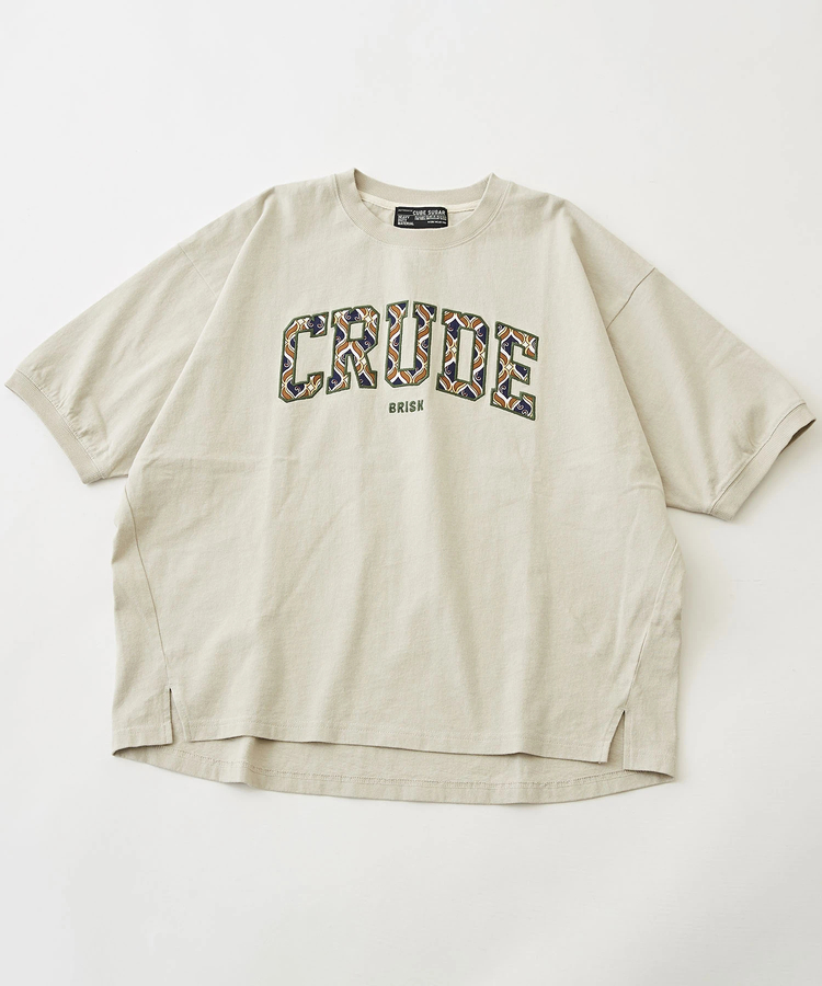 CUBE SUGAR(キューブシュガー) |OE天竺 カットソー ロゴ パッチ ビッグ Tシャツ