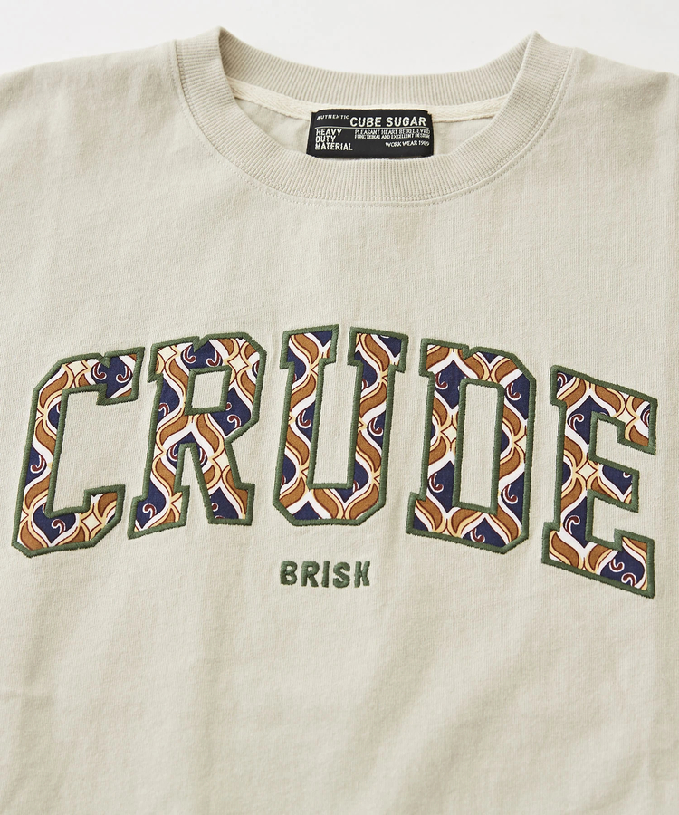 CUBE SUGAR(キューブシュガー) |OE天竺 カットソー ロゴ パッチ ビッグ Tシャツ