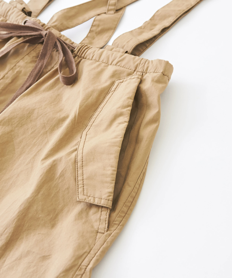 CUBE SUGAR(キューブシュガー) |綿ダンプ サイド ギャザー サスペンダー付き スカート