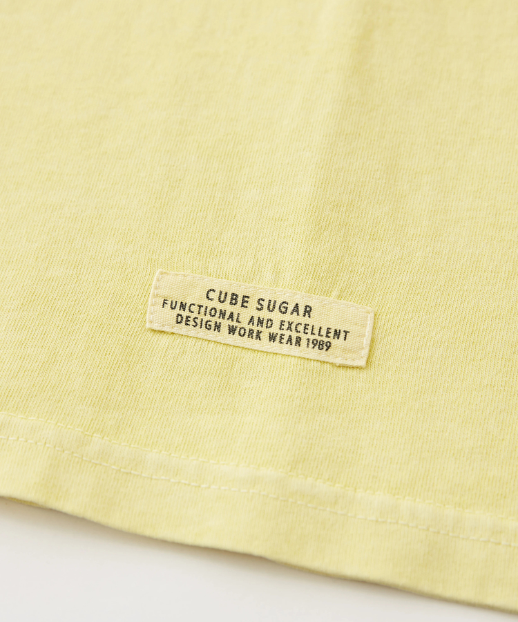 CUBE SUGAR(キューブシュガー) |OE天竺 カットソー ピグメント染 ロゴプリント ラグラン ビッグTシャツ
