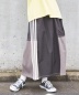 [11%分POINT BACK 3/31 23:59まで]　ナイロン × カットソー サイド ライン リメイク風 スカート