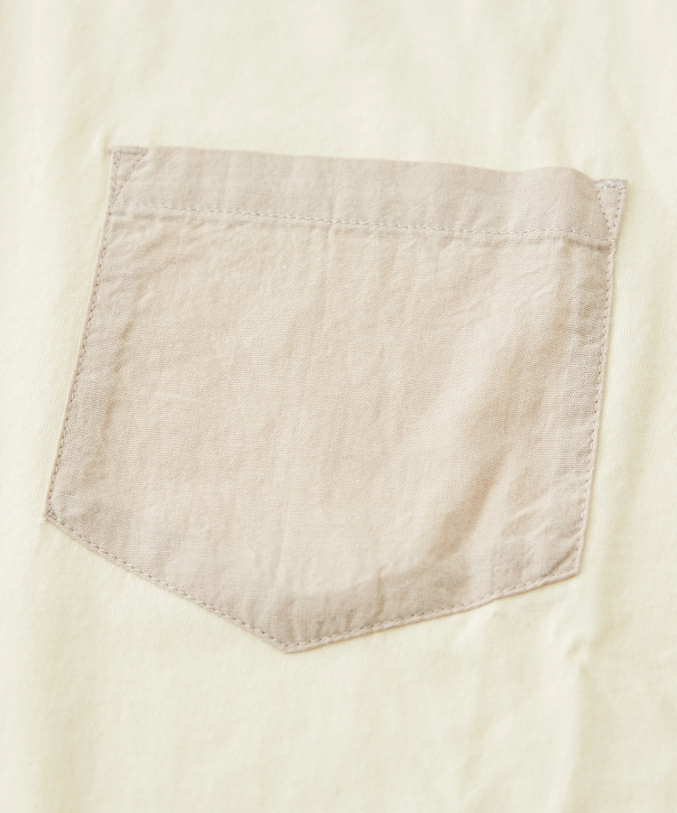 CUBE SUGAR(キューブシュガー) |シャンブレー × OE天竺 カットソー 切替 コクーン Tシャツ