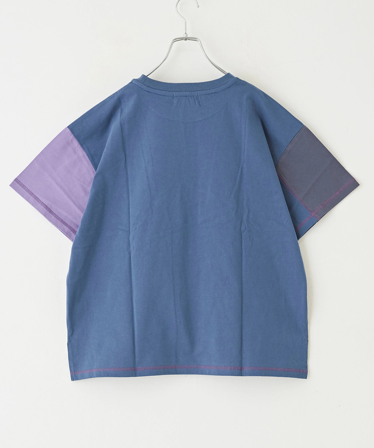CUBE SUGAR(キューブシュガー) |コットン カットソー 配色 パッチワーク Tシャツ