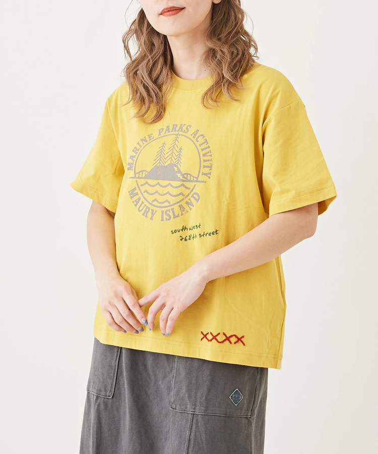CUBE SUGAR(キューブシュガー) |アウトドア プリント × 刺繍 Tシャツ