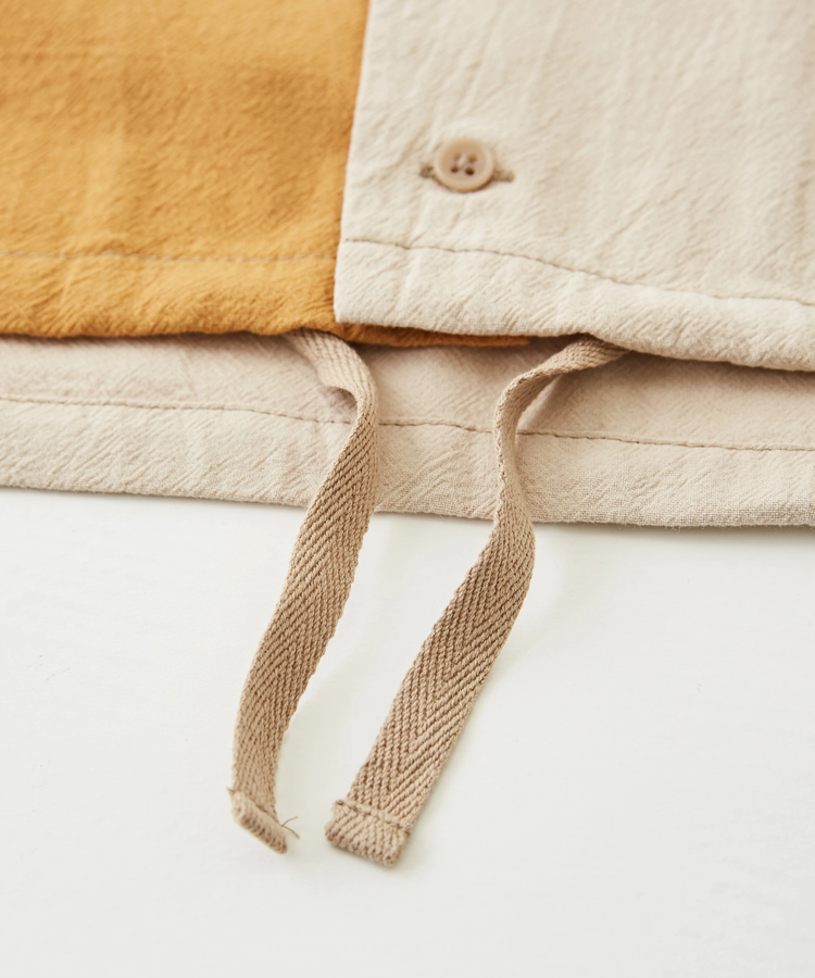 CUBE SUGAR(キューブシュガー) |綿ボイル 後ろ刺繍 開襟 シャツ