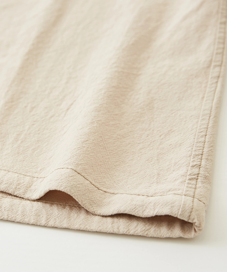 CUBE SUGAR(キューブシュガー) |綿ボイル 後ろ刺繍 開襟 シャツ