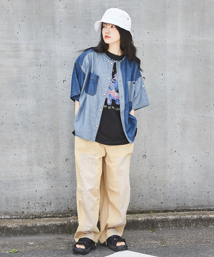 CUBE SUGAR(キューブシュガー) |OE天竺 ロゴプリント ビッグ Tシャツ