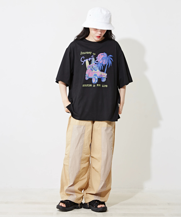 CUBE SUGAR(キューブシュガー) |OE天竺 ロゴプリント ビッグ Tシャツ