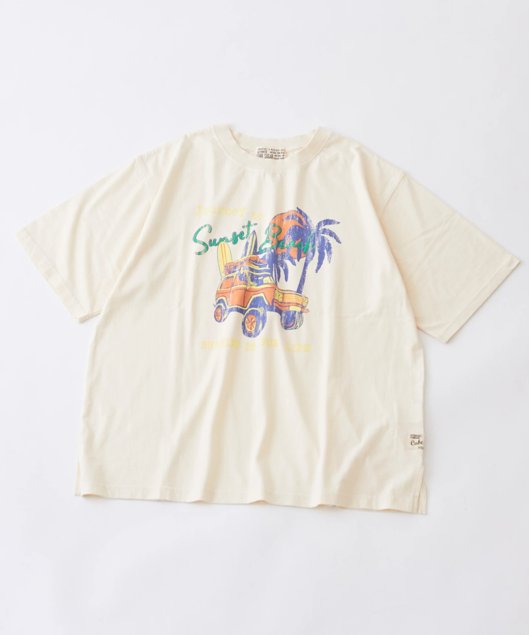 CUBE SUGAR(キューブシュガー) |OE天竺 ロゴプリント ビッグ Tシャツ