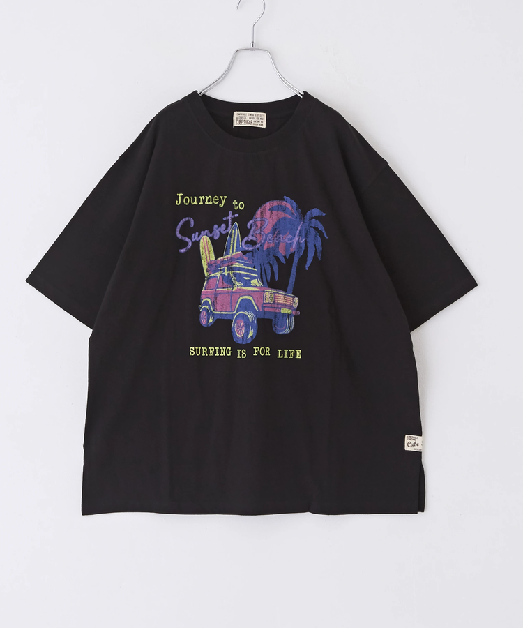 CUBE SUGAR(キューブシュガー) |OE天竺 ロゴプリント ビッグ Tシャツ