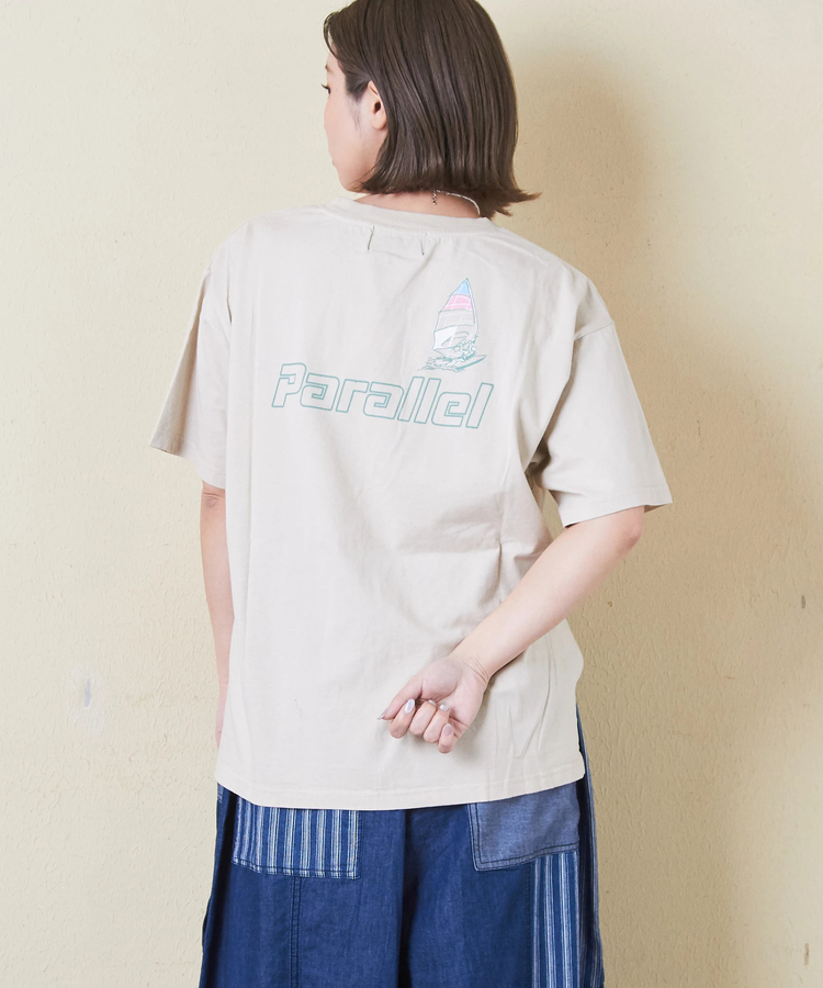 CUBE SUGAR(キューブシュガー) |OE天竺 パウダー加工 ヨット柄 ビッグ Tシャツ