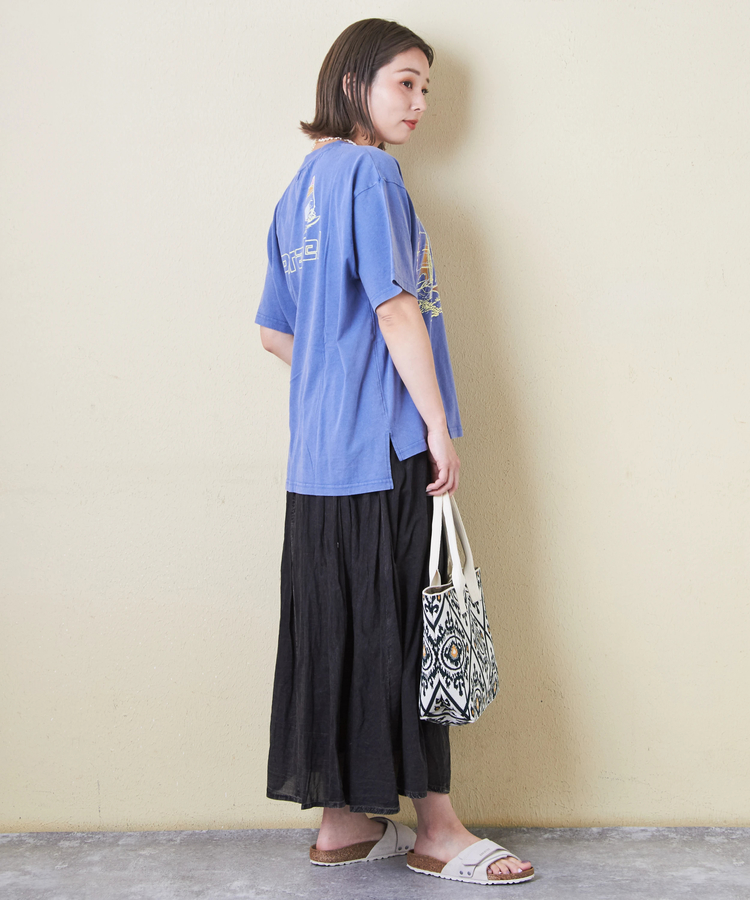 CUBE SUGAR(キューブシュガー) |OE天竺 パウダー加工 ヨット柄 ビッグ Tシャツ