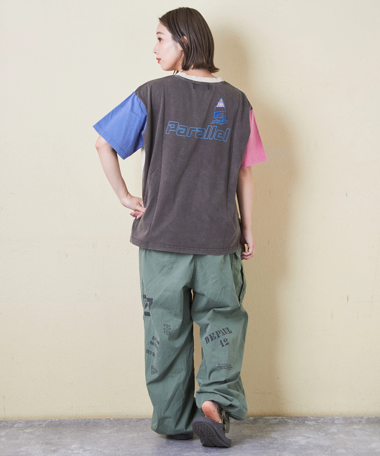 CUBE SUGAR(キューブシュガー) |OE天竺 パウダー加工 ヨット柄 ビッグ Tシャツ