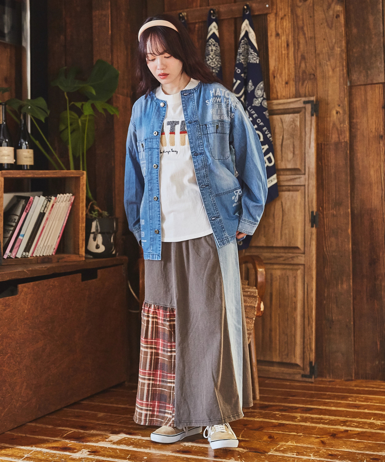 CUBE SUGAR(キューブシュガー) |6.5オンス デニム × ヒッコリー ワーク ジャケット