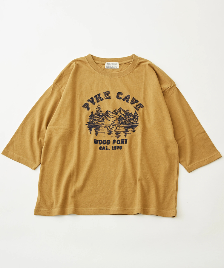 CUBE SUGAR(キューブシュガー) |20/- カットソー 7分袖 アウトドア 刺繍 Tシャツ