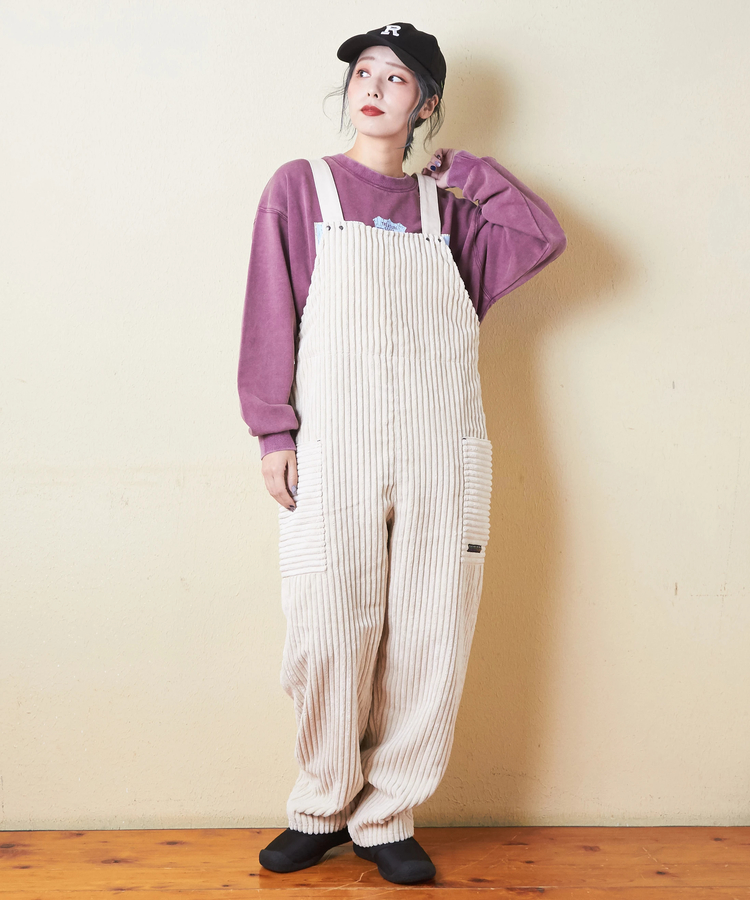 CUBE SUGAR(キューブシュガー) |ワイド コーデュロイ サロペット パンツ