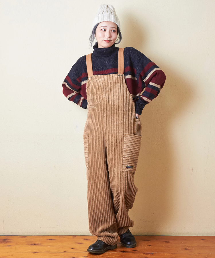 CUBE SUGAR(キューブシュガー) |ワイド コーデュロイ サロペット パンツ
